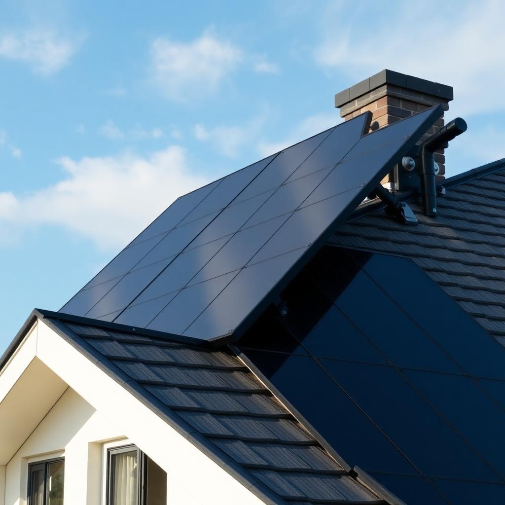 Full-black glas-glas zonnepaneel op woning